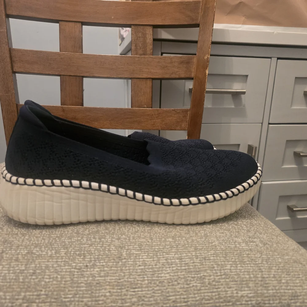 Skechers Blue Flats Casual Slip-On Loafers - Picture 3 of 5